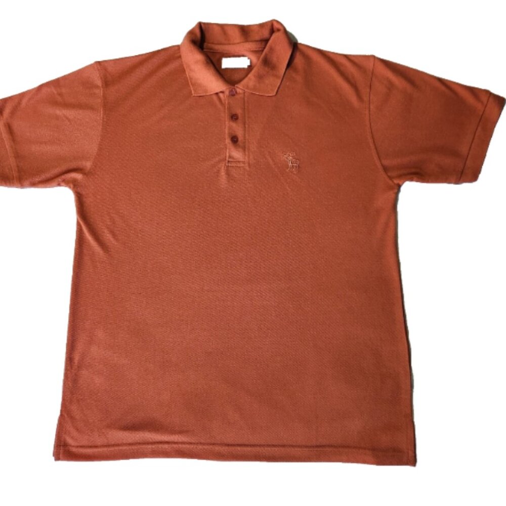 Abercrombie & Fitch Men's Polo in Rust Orange